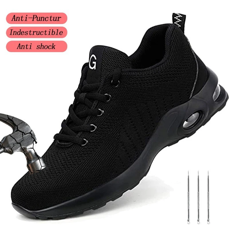 New Men Safety Boots Steel Toe Boots Work Sneakers Indestructible Work Boots