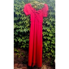 Reformation Red Ruffle Maxi Dress | Romantic Long Dress Size 8