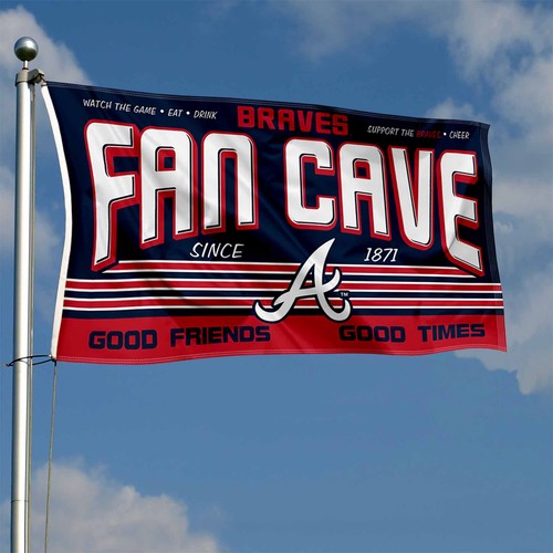 Bandiera Atlanta Braves 90x150cm - Poliestere 150D Con Logo Ufficiale Squadra - Foto 3