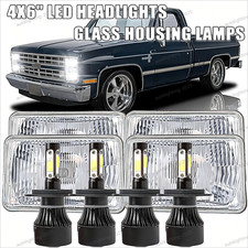 4pcs 4x6" LED Headlights HI-LO Beam Lamp for Chevy Pickup 1981-87 C10 K10 Blazer