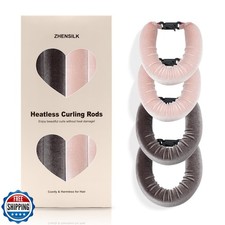 Heatless Hair Curler Set 4PCS Velvet Overnight Blowout Rods for Heatless Cu...