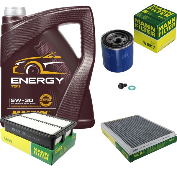 Mann Inspektionspaket Filterset 5L Mannol Energy 5W-30 FüR Hyundai I30 Coupe-image