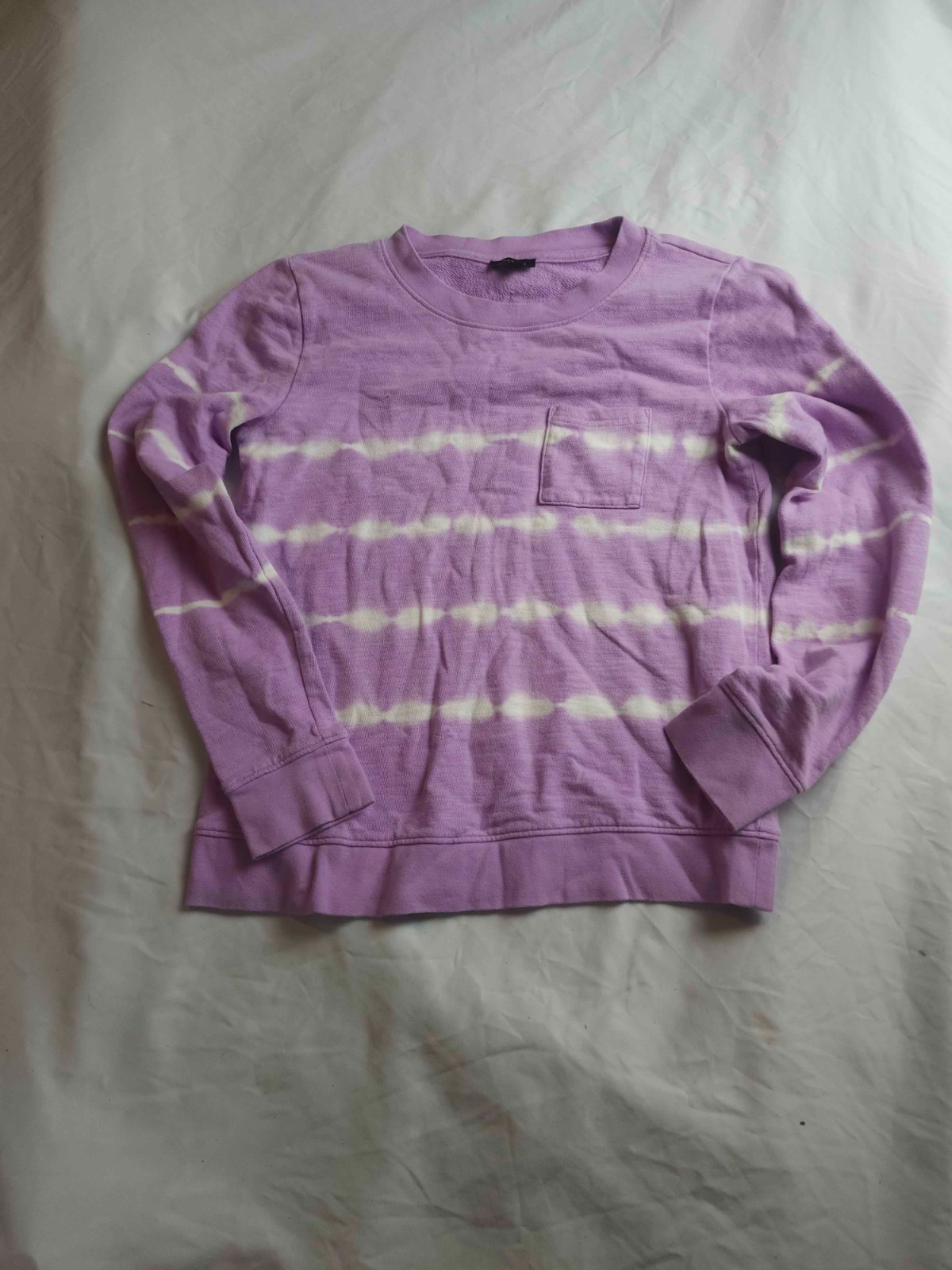Talbots Sweatshirt Womens Size XS Purple Tie Dye Fleece Crew Neck Pullover