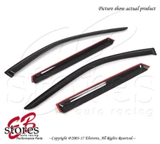 Black Tinted Out-Channel Visor Deflector 4pcs For 2011-2016 Jeep Grand Cherokee