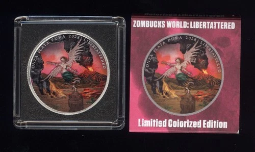 Libertattered Zombucks World Colorized 1 oz Silver Round