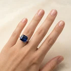 Magnificent Royal Blue Sapphire Baguette 8Ct 925 Sterling Silver Handmade Rings