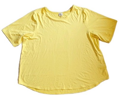 Cupio Curvy Women s Yellow Knit Pullover Top Rayon (Viscose) Spandex 3X