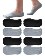 8 Pairs No Show Socks for Men and Women - Breathable Non Slip Low Cut Cotton ...