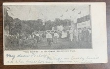 1906 MIDWAY CARNIVAL AMUSEMENT PARK AT GREAT ALLENTOWN FAIR PA POSTCARD