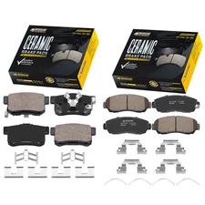 Front Rear Ceramic Brake Pads with Hardware for 2012 - 2016 Honda CR-V Crosstour