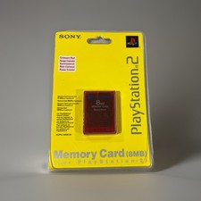 OEM Official Genuine Original Playstation 2 Memory Card 8mb Translucent Red Rare