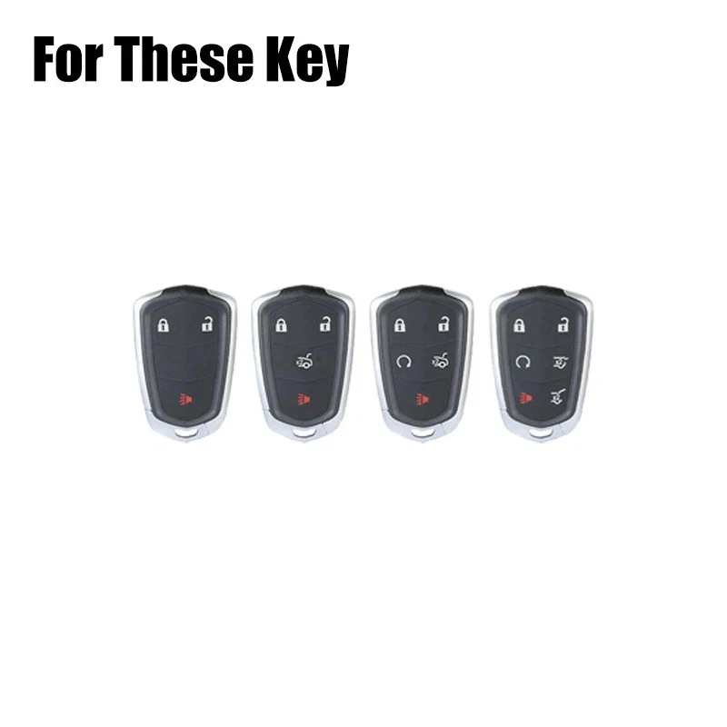 For Cadillac XT4 XTS ATS XT6 XT5 CT6 Zinc Alloy TPU Leather Car Key Case Cover - Image 2 of 4