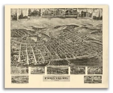 Frostburg, Maryland 1905 Historic Panoramic Town Map - 24x30