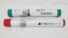 Set of 2 Theraband Flexbar Resistive Therapy Bars Green, 15lb and Red, 10lb