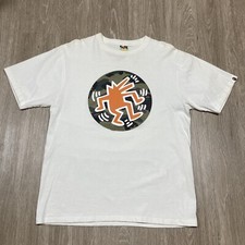 Bape Shirt XL Keith Haring A Bathing Ape Graffiti Streetwear Collab Tee