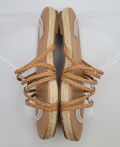 Madewell Kathryn Espadrille Slide Sandals Leather Brown Tan 9 / 8.5 Strappy NWOT - Picture 5 of 12