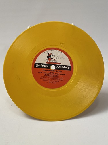 Walt Disney's HAPPY BIRTHDAY Yellow Golden Record 50s Rare Sleeve Mickey Mouse - Picture 3 of 6