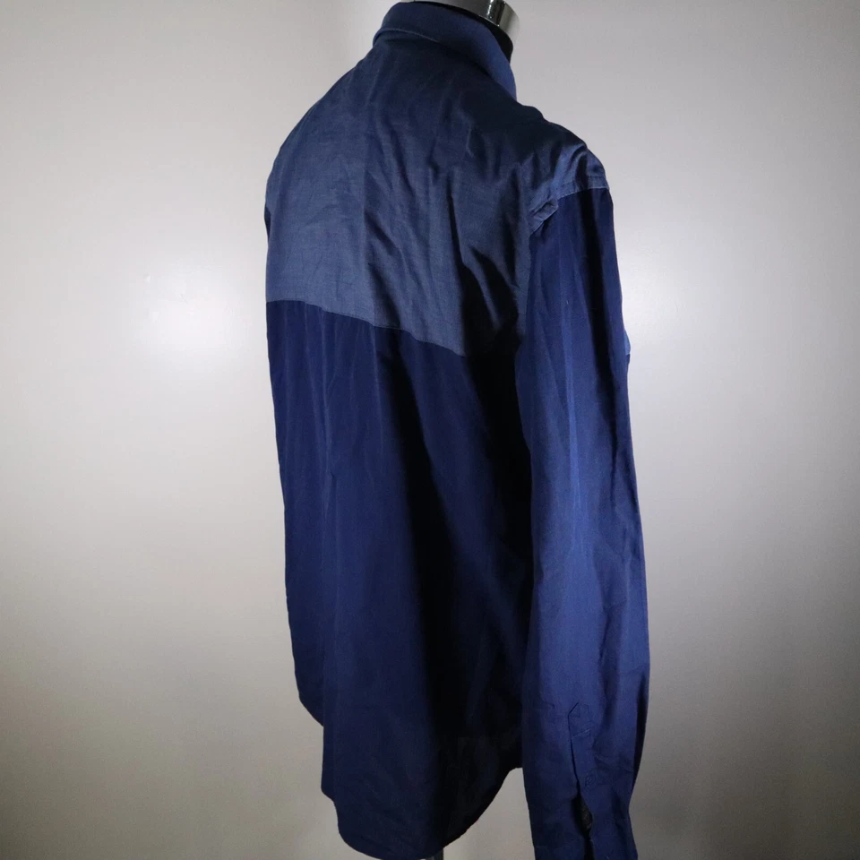 Camisa Steel & Jelly London Para Hombre XL Informal Abotonada Azul Manga Larga Foto 4 de 4