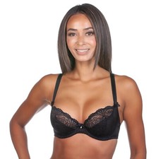 Alegro Innocent Lily Unlined Sheer Lace Underwire Bra 9005A BLACK