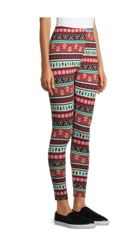 No Boundaries Juniors Christmas/Reindeer/Candy Cane Ankle Leggings, XXL/2X  (19)