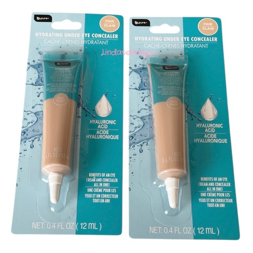b pure x 2 Hydratng Under Eye Concealer Shade FAIR With Hyaluronic Acid Lot Set