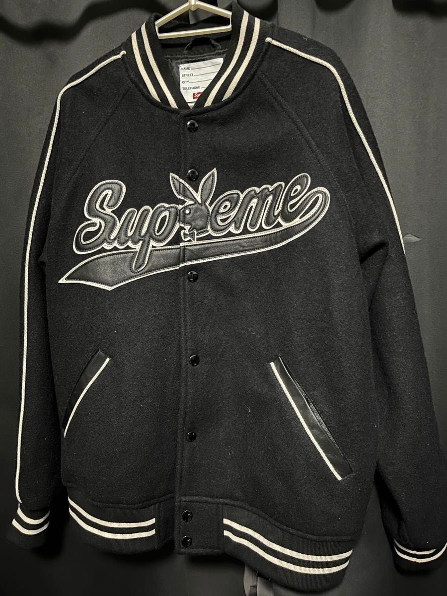 Supreme x Playboy Wool Varsity Jacket Black Size Medium FW17 Supreme x Playboy Wool Varsity Jacket Black Size Medium FW17