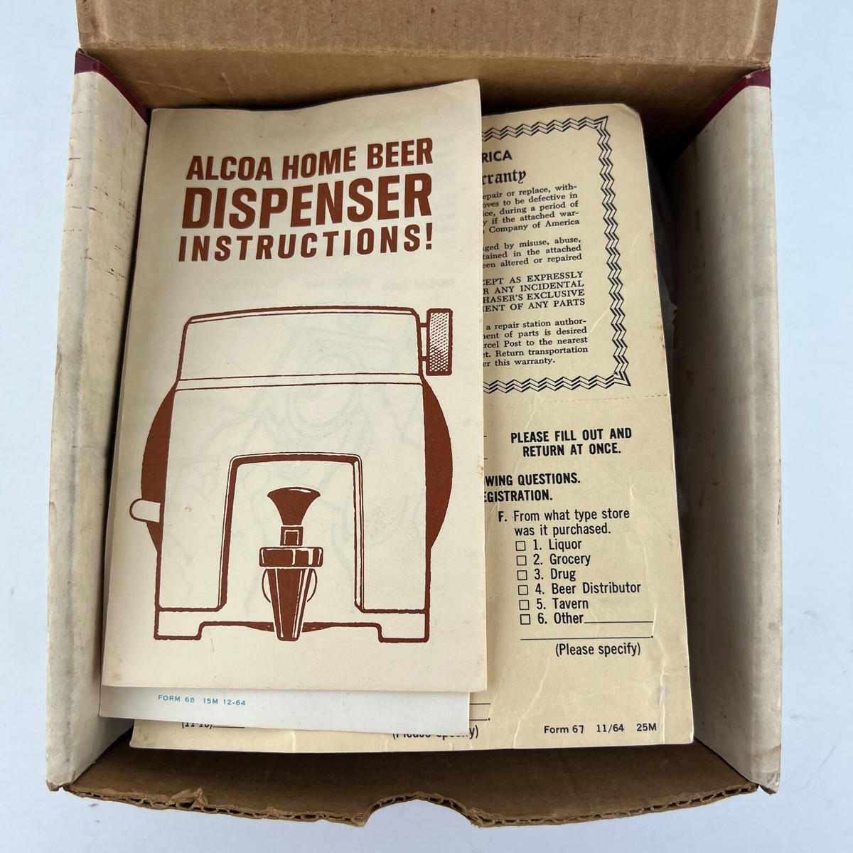 Alcoa Home Keg Tap Beer Dispenser Unit 1964 era | eBay