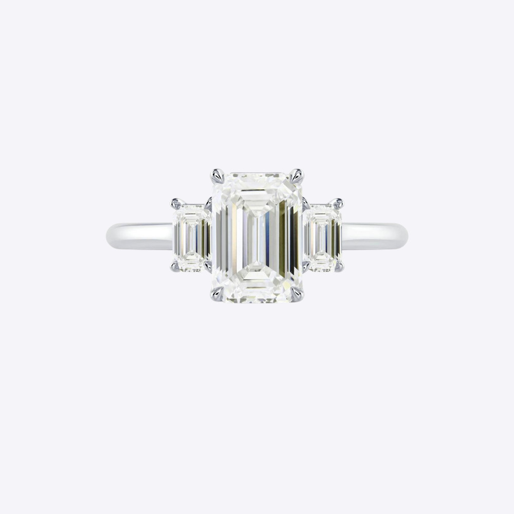 Platinum Solid 950 Ring Lab Created 4.50 Ct Emera… - image 3