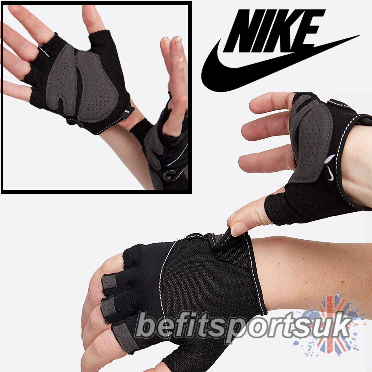 NIKE WOMENS GYM GLOVES LADIES FITNESS 