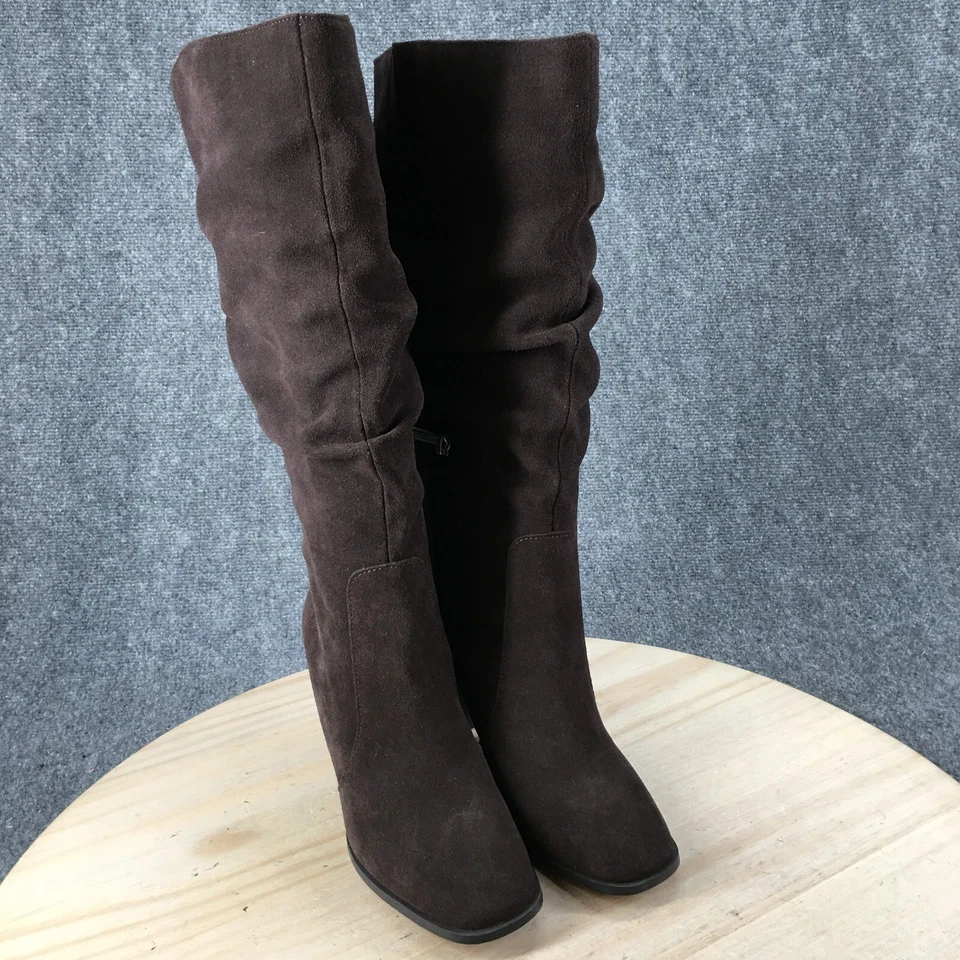 Espléndidas Botas Para Mujer 8.5 M Gloria Tacones Altos SD2GLA31 Marrón Gamuza Cremallera Foto 3 de 4