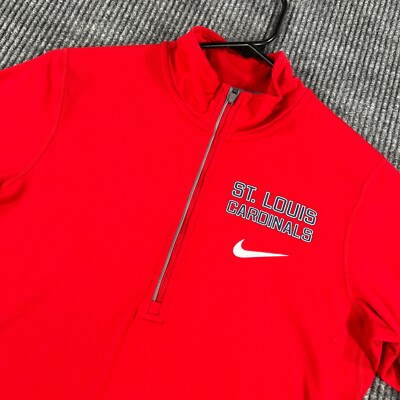 St. Louis Cardinals Pullover Womens Small Red Long Sleeve Nike 1/4 Zip MLB