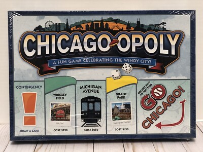 New CHICAGO-OPOLY Late For The Sky Board Game Celebrating The Windy City SEALED