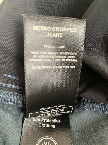 ROHAN 'METRO CROPPED JEANS' PETROL BLUE SIZE 12R SUN PROTECTIVE - Picture 5 of 11