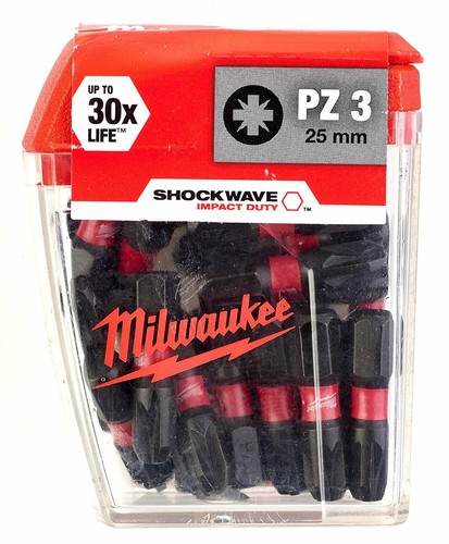 MILWAUKEE Bit Shockwave Punte per Avvitatore ad Impulsi | Confezione 25 Inserti - Picture 6 of 14