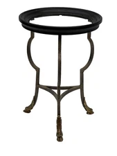 Vintage Mid-Century Modern Drexel Brass Hoof Drink 3-Legged Table