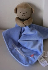 Carters Monkey Lovey Security Blanket Blue Captain Adorable Baby EUC