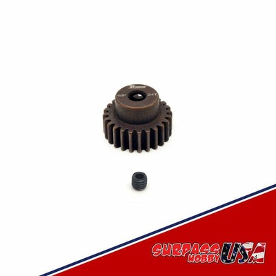 Surpass Hobby USA 24T 48P Rocket Diamond Red HC Steel Pinion Gear NEW!