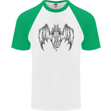 Serpent Dragon Gothic Fantasy Heavy Metal Mens S/S Baseball T-Shirt