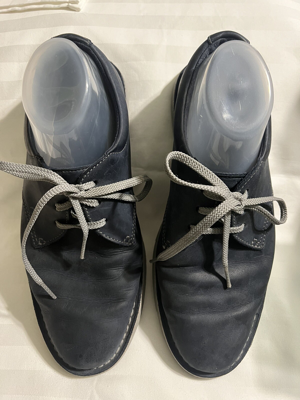 SAOLA CLARKS COMFORT COLLECTION~Scarpe da Abito Uomo Tg 9M BLU Scamosciato Stringate