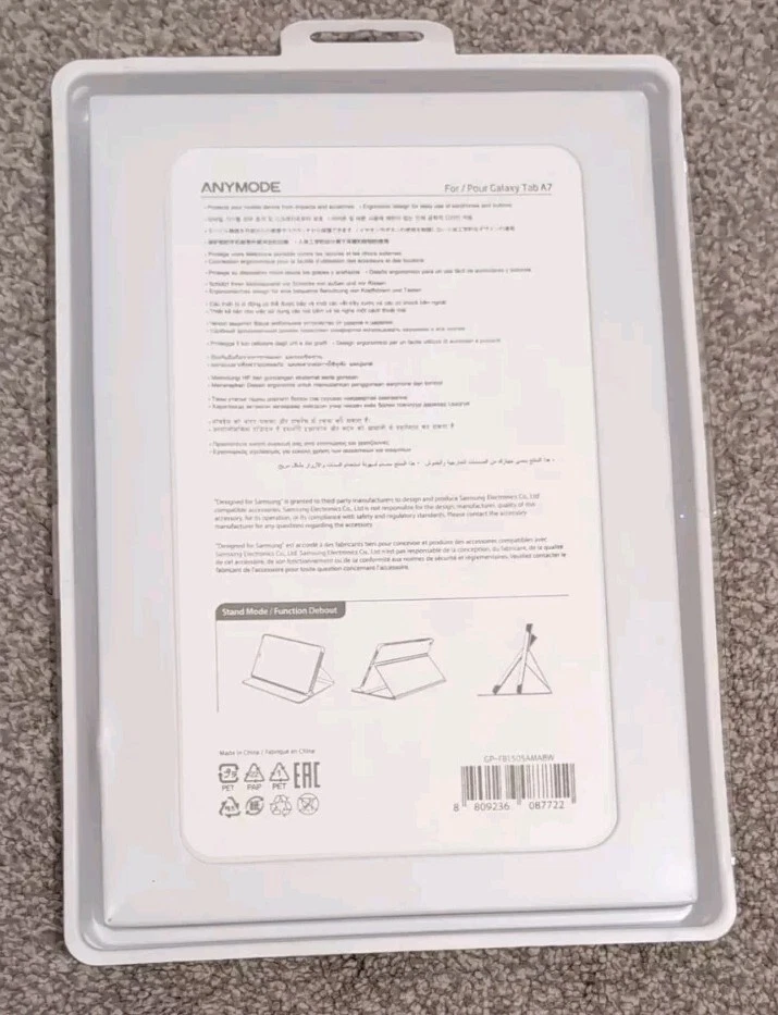 Anymode Samsung Galaxy Tab A7 Book Cover Folio Black Brand New & Still Sealed - Image 3 of 3