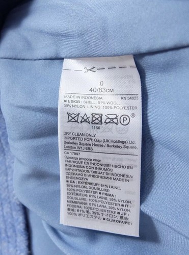 Banana Republic Blue Flannel Italian Fabric Wool Skirt UK 4 US 0 BNWT - Picture 10 of 11