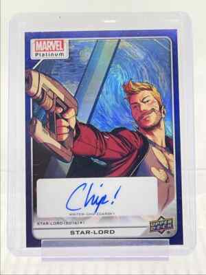 STAR-LORD 2022 UPPER DECK MARVEL PLATINUM BLUE RAINBOW AUTO 09/15 Q1816