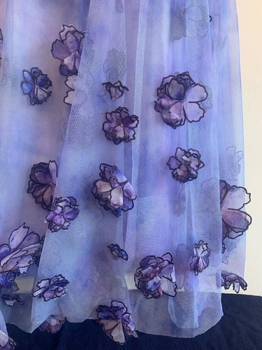 Marchesa Notte Dress Off Shoulder Ombre 3D Flower Cocktail Midi Size 8 - Picture 13 of 17