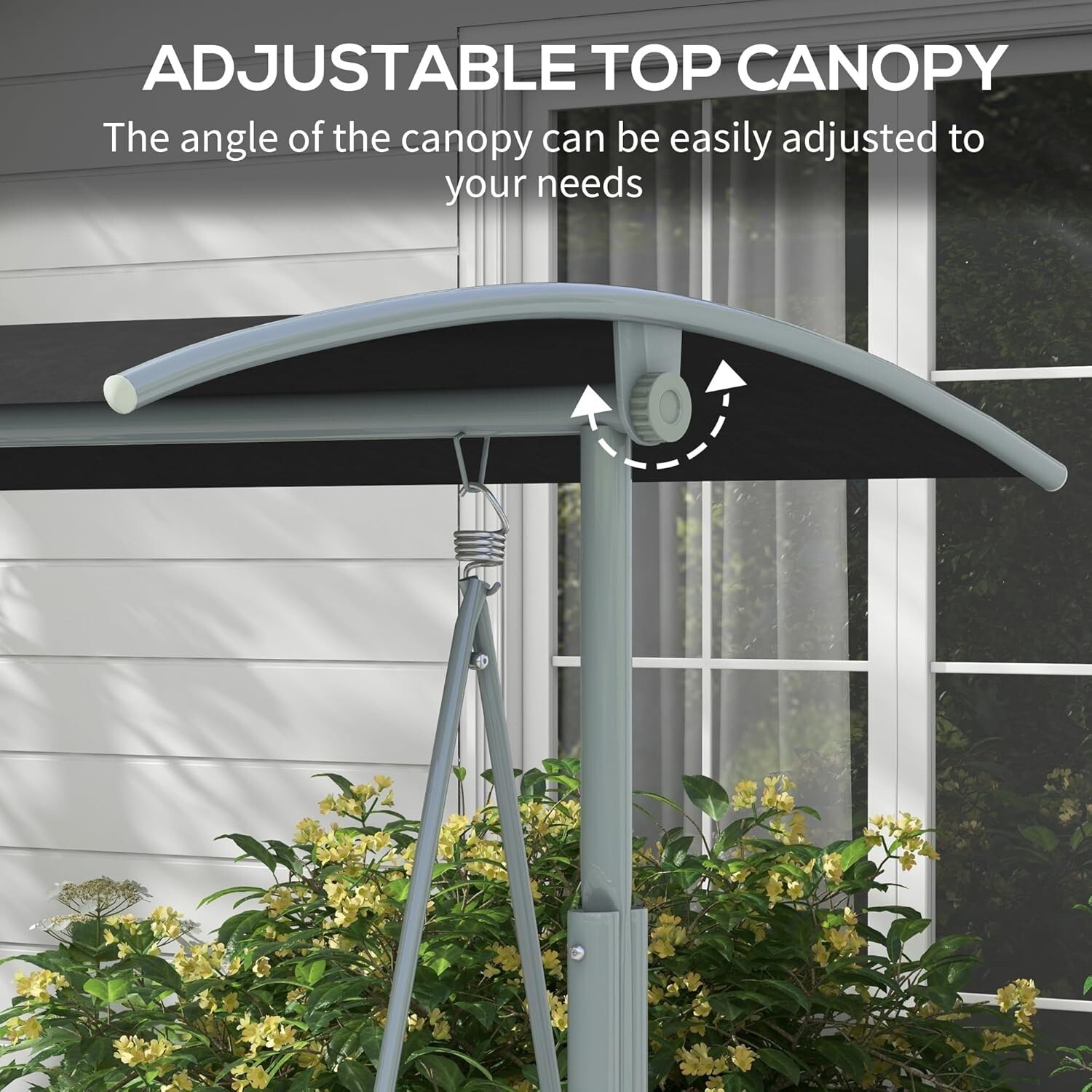 Stylish Canopy Swing for Two with Cup Holders and Cushions - Perfect for Patios