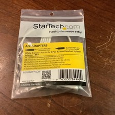 StarTech MUYHSMFFADW 3.5mm 4 Position To 2 X 3 Position 3.5mm Headset Splitter