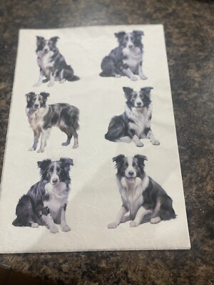 Reispapier für Decoupage, Collies 6 verschiedene Bilder 10 x 10 cm Laserdruck