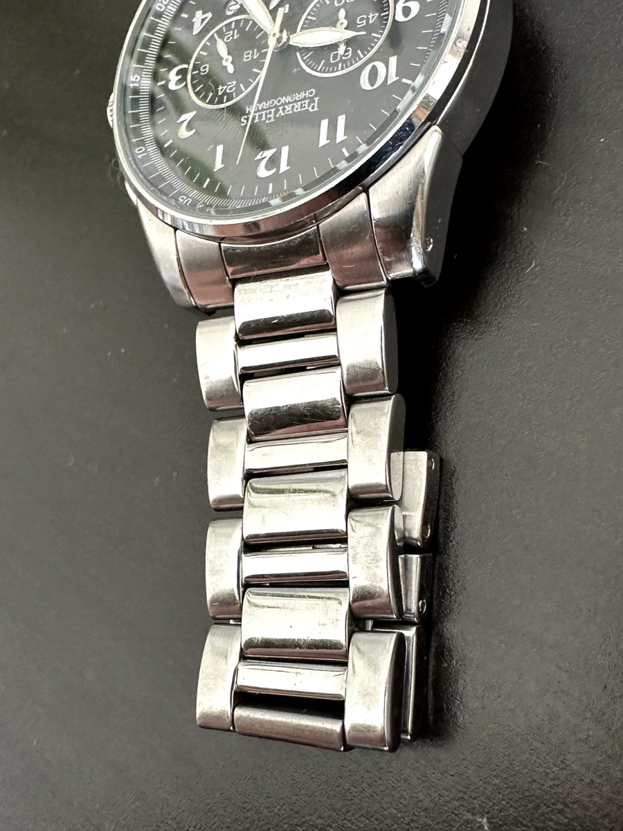 Perry Ellis Chronograph Japan Movement Mens Watch Stainless Steel