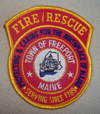 NEW NOS Embroidered Uniform Shoulder Patch FIRE RESCUE TOWN OF FREEPORT MAINE