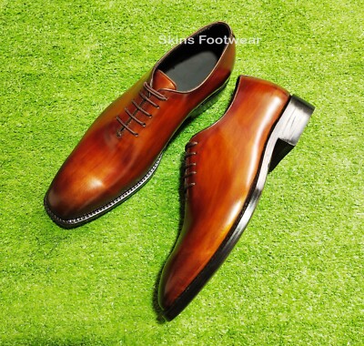 Handcrafted Premium Quality Brown Leather Wholecut Oxford  display picture 1
