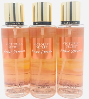 3 Victoria's Secret Fragrance Perfume Mist For Women Amber Romance